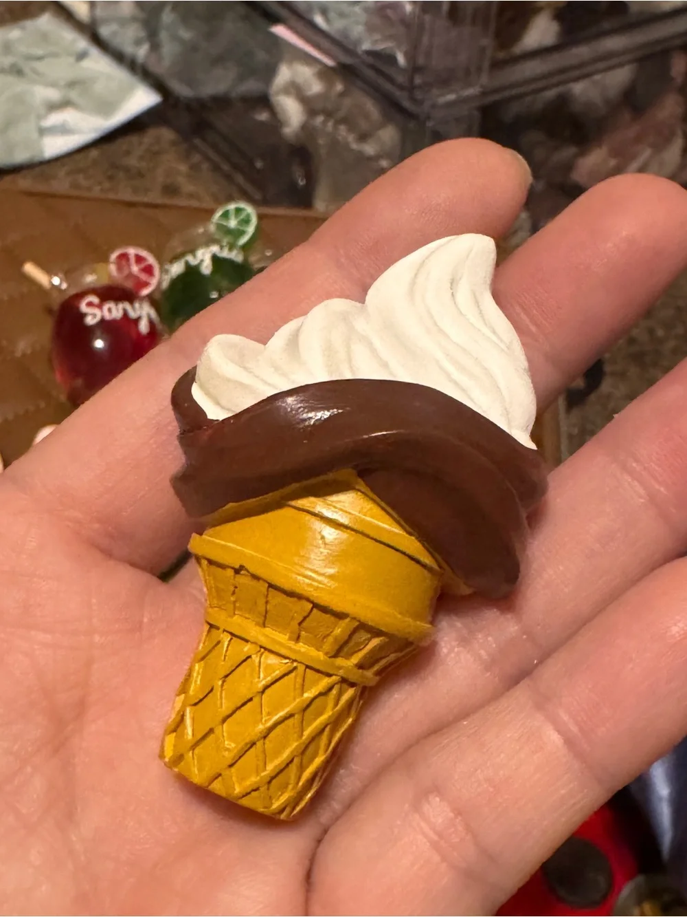 Assorted Dessert & Drink Resin Magnets - Yellow, Red, Green, Brown Accents